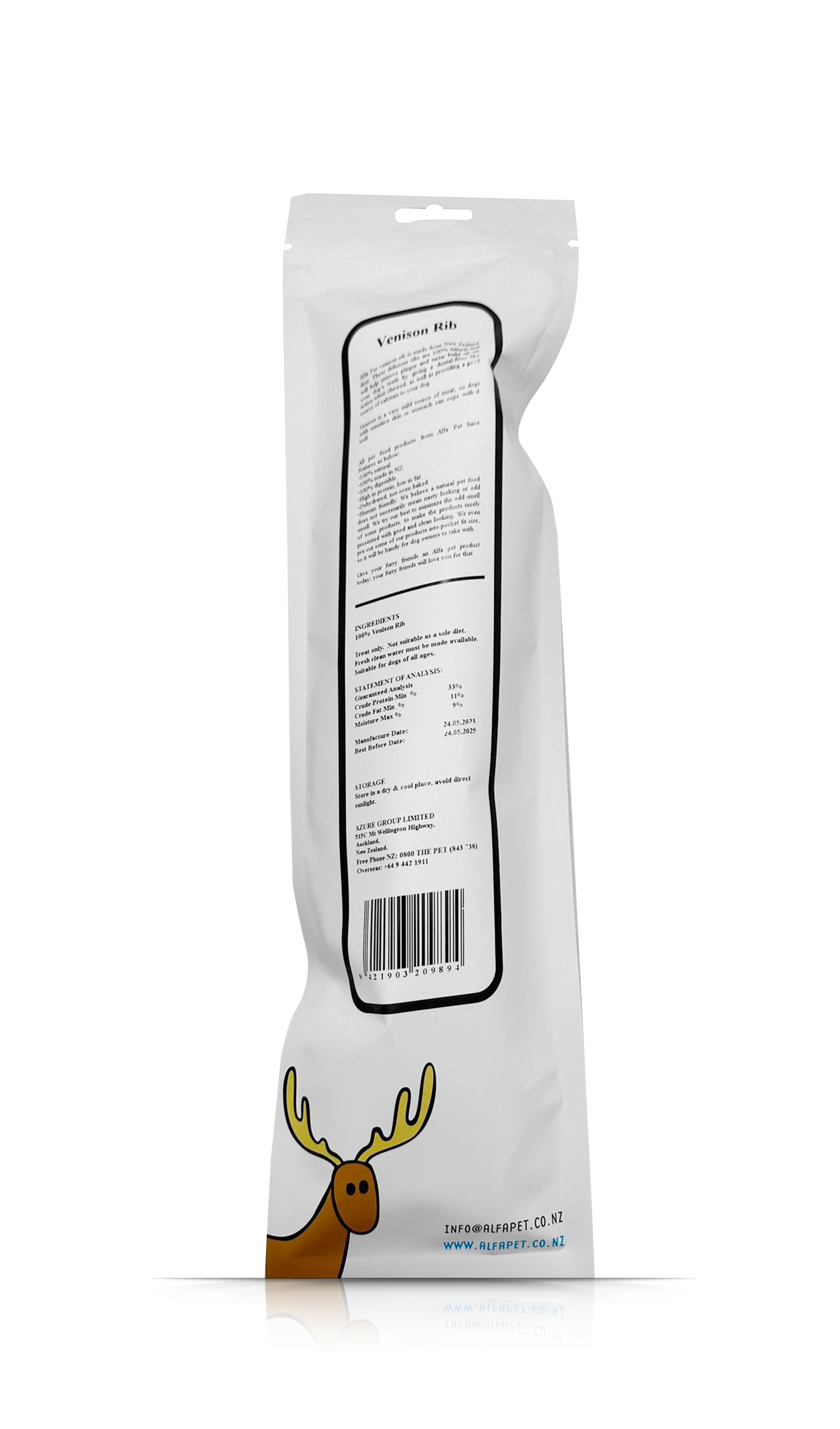 ALFA PET Venison Rib Long